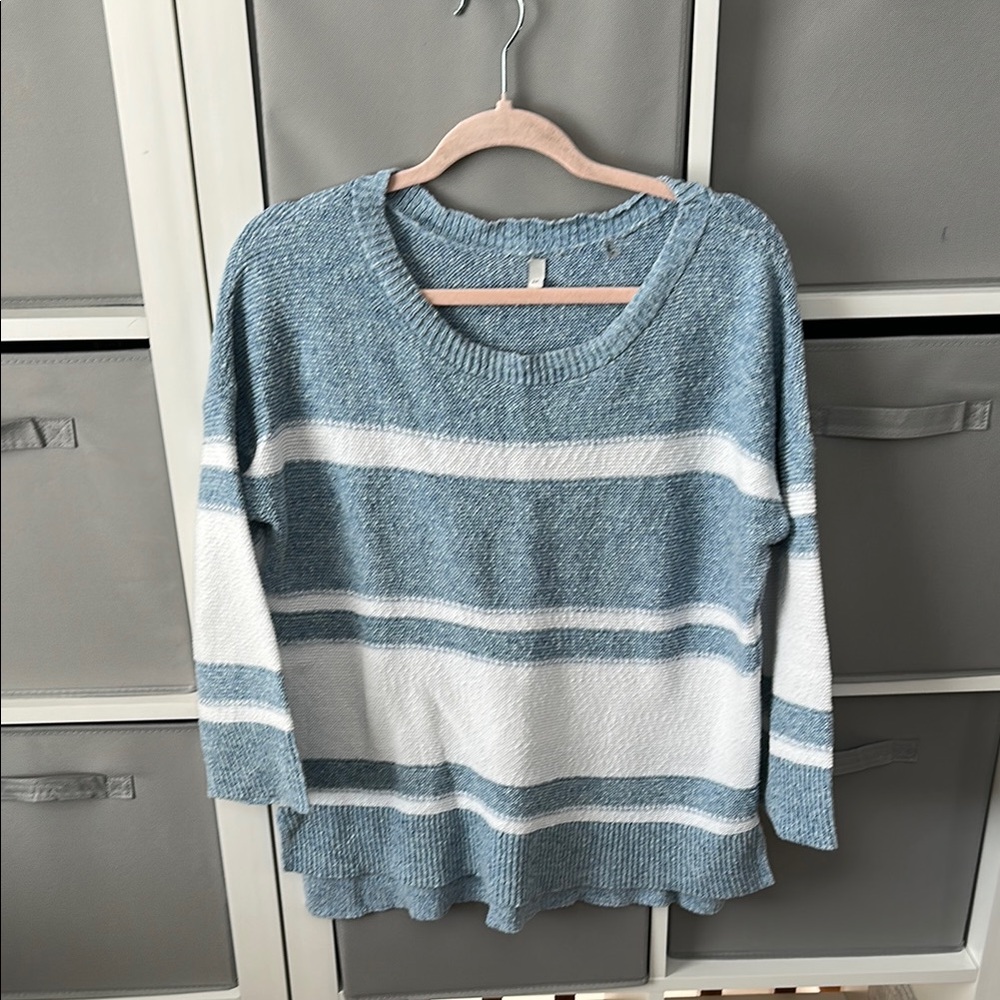 Nordstrom beachy Striped Blue and White Women's Sweater